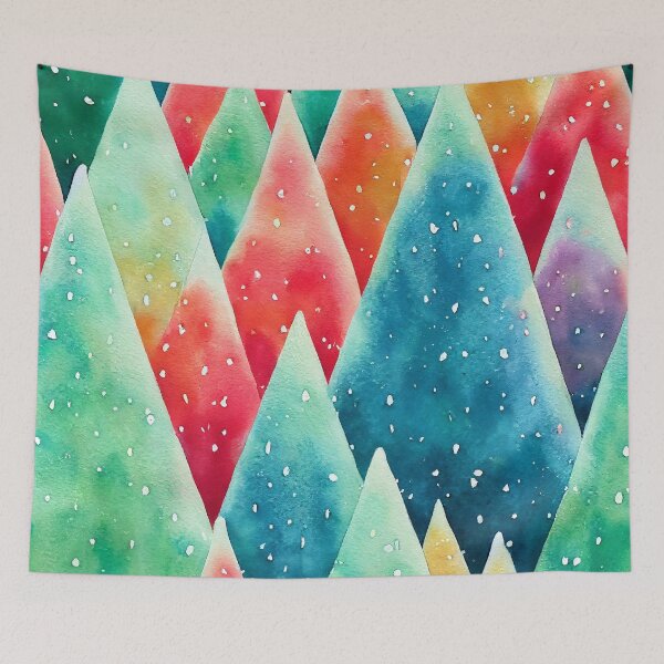 Item preview, Watercolor Christmas trees  designed and sold by DottedLinePrint.