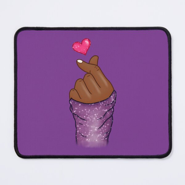 Item preview, Kpop Hand Finger Heart Love Purple (black skin) designed and sold by Jolly-Yosei.