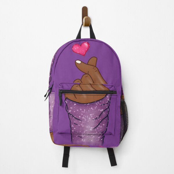 Item preview, Kpop Hand Finger Heart Love Purple (black skin) designed and sold by Jolly-Yosei.