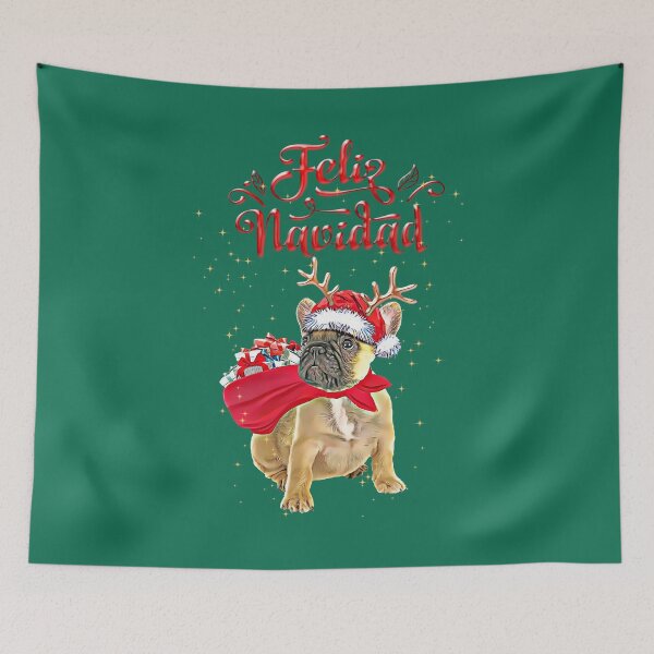 Item preview, Feliz Navidad and French Bulldog Christmas gifts, for nativity day designed and sold by Collagedream.