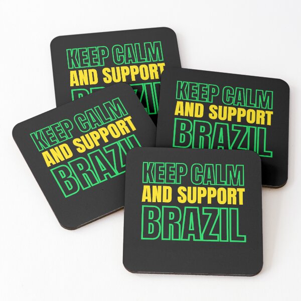 Artikelvorschau, Bleib ruhig und unterstütze Brasilien || Brasilien Fan-Design entworfen und verkauft von ExpertSayeed.