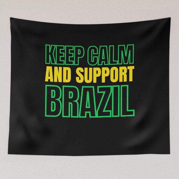 Artikelvorschau, Bleib ruhig und unterstütze Brasilien || Brasilien Fan-Design entworfen und verkauft von ExpertSayeed.