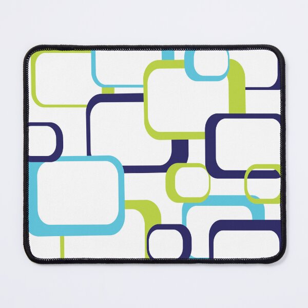 Item preview, Blue Green White Retro Squares Pattern designed and sold by ValeriesGallery.