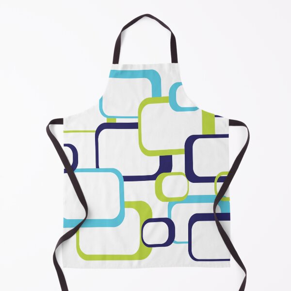 Item preview, Blue Green White Retro Squares Pattern designed and sold by ValeriesGallery.