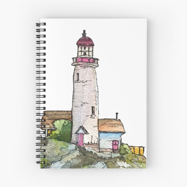 Item preview, Lighthouse hand drawn sketch a watercolor picture designed and sold by Yana Mustafina | Boho Soulful Designs.