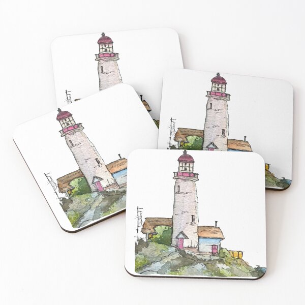 Item preview, Lighthouse hand drawn sketch a watercolor picture designed and sold by Yana Mustafina | Boho Soulful Designs.