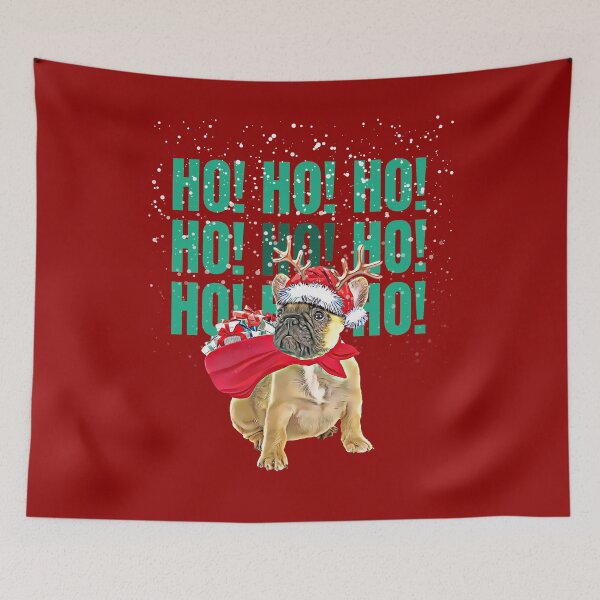 Item preview, Ho Ho Ho! French Bulldog Christmas gifts and Merry Christmas, pet dog and Christmas designed and sold by Collagedream.