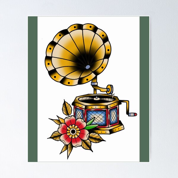 Item preview, Fkj tattoo flash gramophone  designed and sold by ReganPacocha.