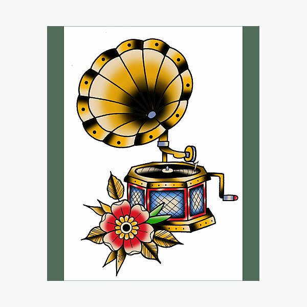 Item preview, Fkj tattoo flash gramophone  designed and sold by ReganPacocha.