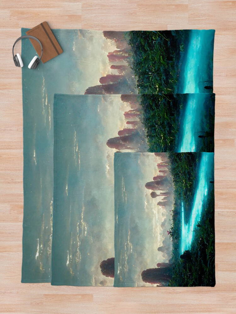 Alternate view of The Blue Water of Life Scenery - spiritual art spiritual artwork spirituality wellness well-being Throw Blanket