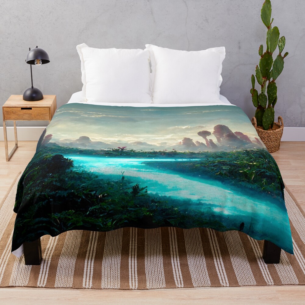 The Blue Water of Life Scenery - spiritual art spiritual artwork spirituality wellness well-being Throw Blanket