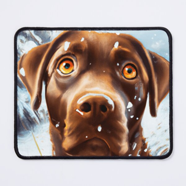 Item preview, Cutedom - Chocolate Labrador In The Snow designed and sold by RaynbowCute.