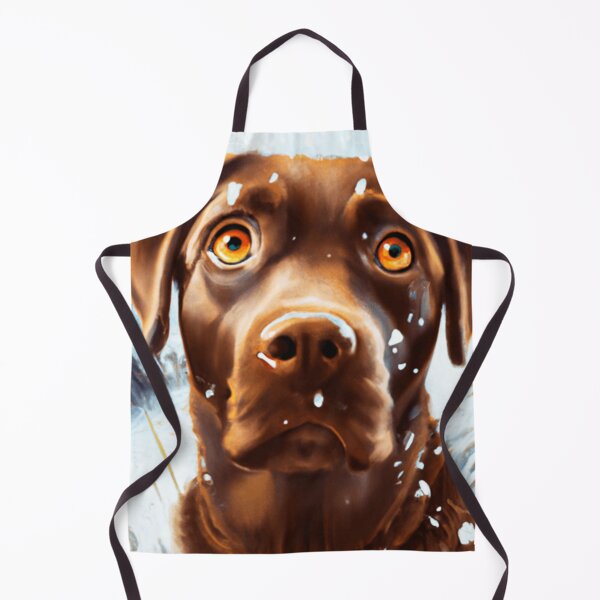 Item preview, Cutedom - Chocolate Labrador In The Snow designed and sold by RaynbowCute.