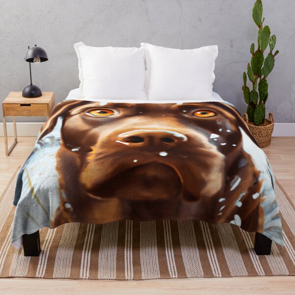 Item preview, Cutedom - Chocolate Labrador In The Snow designed and sold by RaynbowCute.