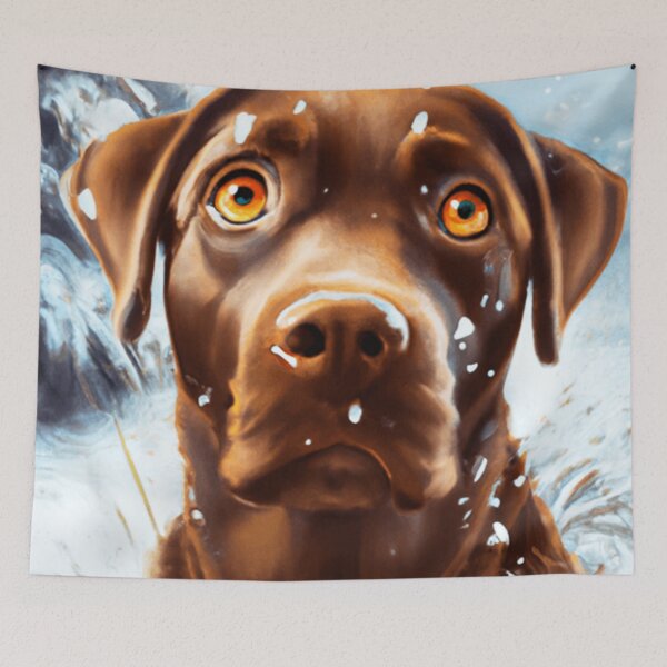 Item preview, Cutedom - Chocolate Labrador In The Snow designed and sold by RaynbowCute.