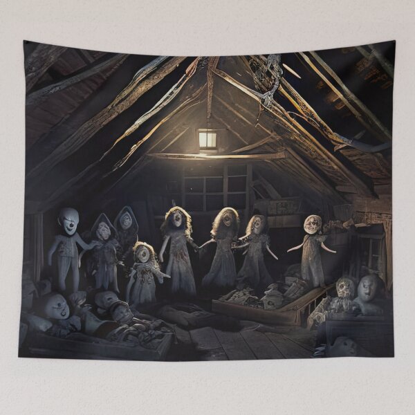 Item preview, Haunted attic with possessed creepy dolls designed and sold by RK - Shop.