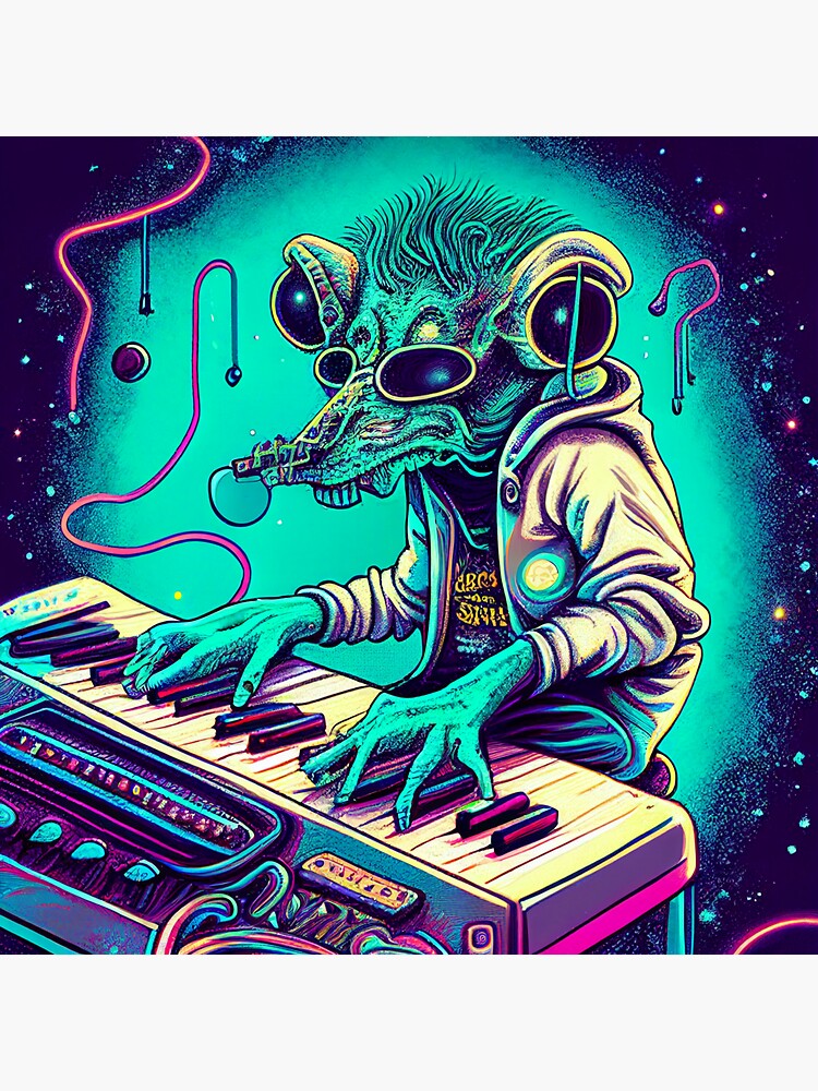 "Space Rat Keyboard God" Sticker for Sale by yazrah Redbubble