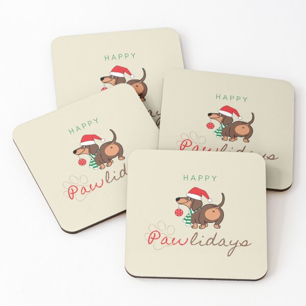 Item preview, Happy Pawlidays Santa Dachshund Dog designed and sold by SeasonalDogs.