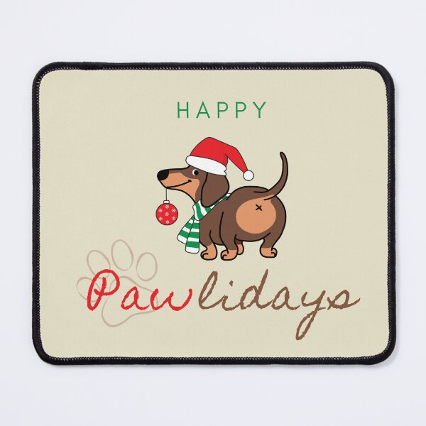 Item preview, Happy Pawlidays Santa Dachshund Dog designed and sold by SeasonalDogs.