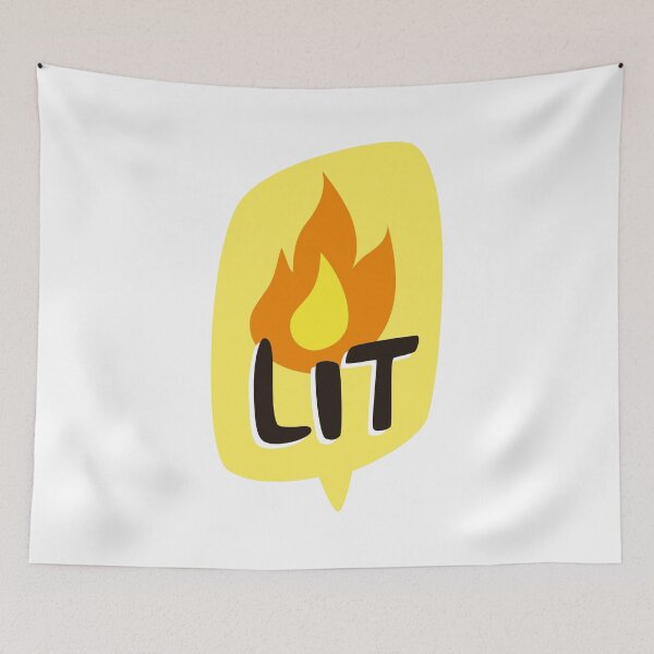 Item preview, Lit Fire Flame Awesome Cool Word designed and sold by TotalityDesigns.
