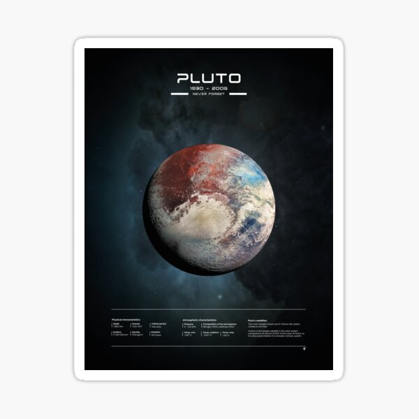 Póster planeta Plutón Pegatina