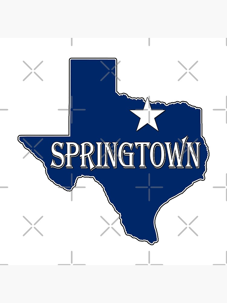 "Springtown Texas Lone Star State Map TX City Navy Blue" Poster for