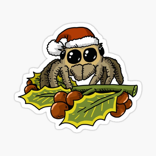 Item preview, cute jumping spider with christmas hat. designed and sold by JJadx.