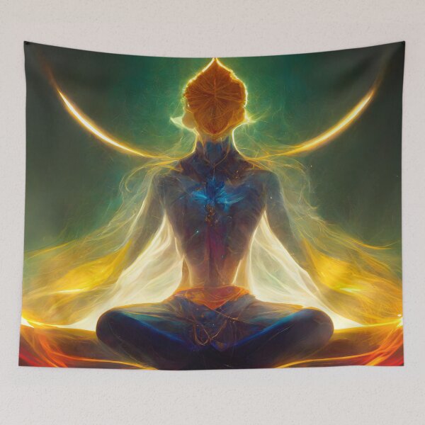 Item preview, The Golden Hairs of the Kundalini - spiritual art spiritual artwork spirituality wellness well-being awakening meditation designed and sold by LvSoulCreations.