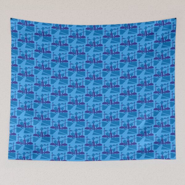 Item preview, Patterned Blue City (Monochrome Scene Series) designed and sold by pjko.