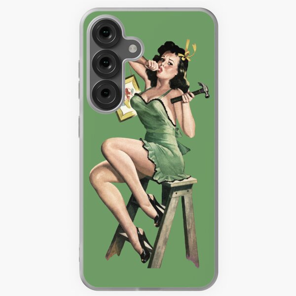 Item preview, Vintage Pin Up hanging a Frame (1950s) designed and sold by SALON DES ARTS.