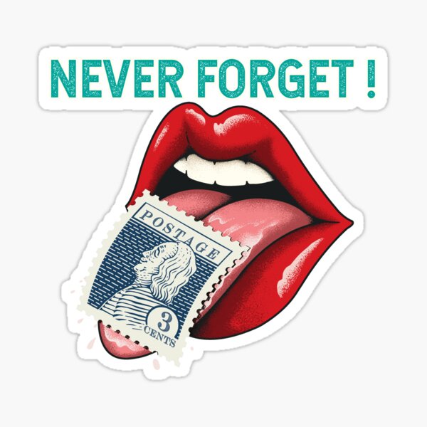 "Tongue Licking Postage Stamp Never Sticker for Sale by