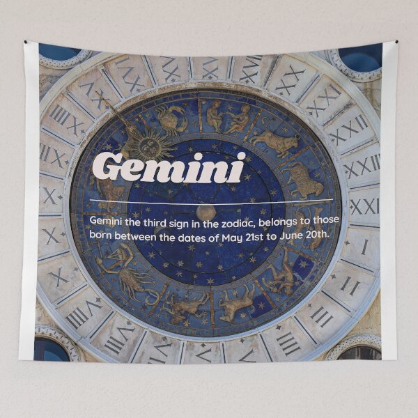 Item preview, Gemini Zodiac Roman Numeral Print  designed and sold by Femme Pastel Collective.
