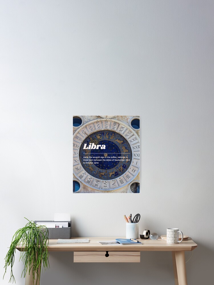 Libra Zodiac Roman Numeral Print 