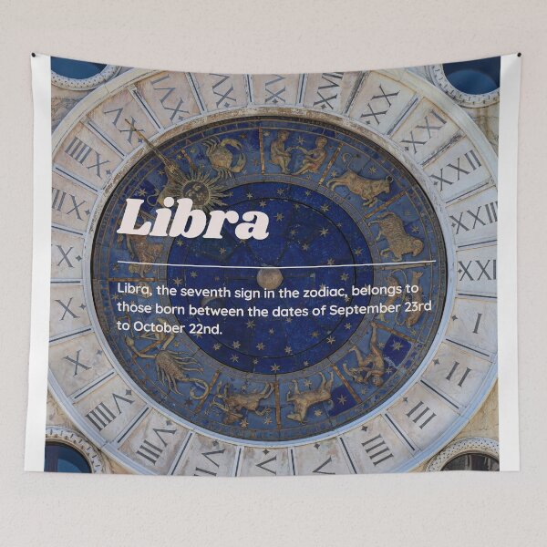 Item preview, Libra Zodiac Roman Numeral Print  designed and sold by Femme Pastel Collective.