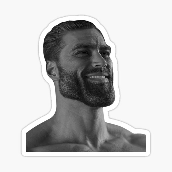 Giga Chad Meme Decal Sticker Chad Thundercock Meme Sticker Meme