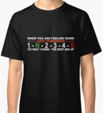 Motorcycle gear change, 5 speed, 1 down, 4 up (for dark colours) Classic T-Shirt