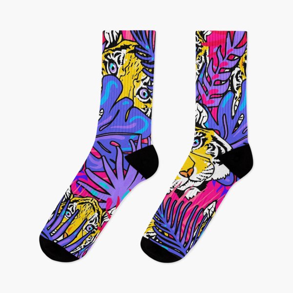 Item preview, Jungle Tiger Pattern Purple Red and Yellow designed and sold by RepublicOfFire.