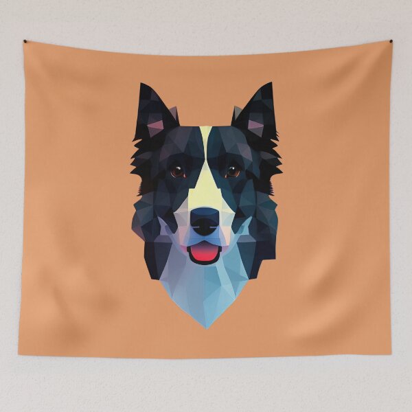 Aperçu de l'œuvre Visage de border collie créée et vendue par PolygonXYZ.