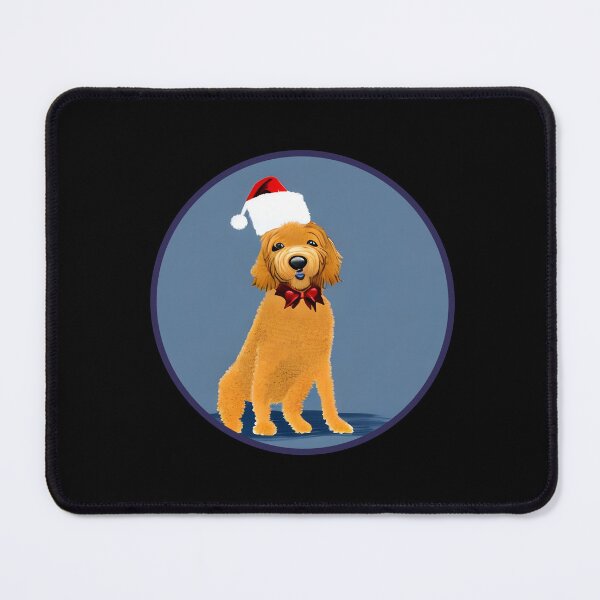Item preview, Funny golden doodle with a christmas hat designed and sold by The Love Quill.