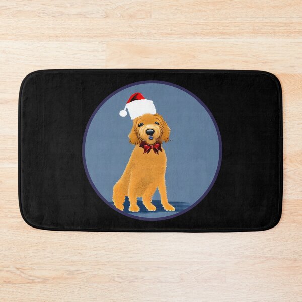 Item preview, Funny golden doodle with a christmas hat designed and sold by The Love Quill.
