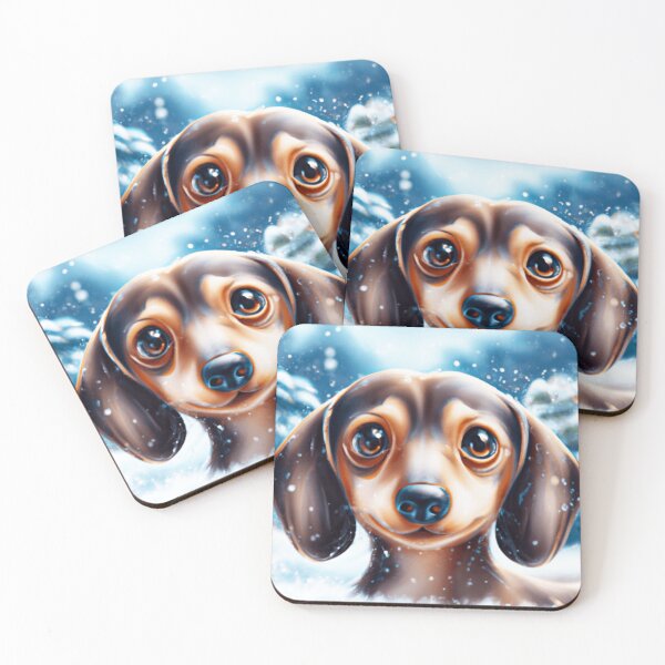 Item preview, Cutedom - Dachshund In The Snow designed and sold by RaynbowCute.