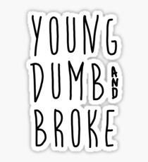 Young, Dumb, and Broke Sticker