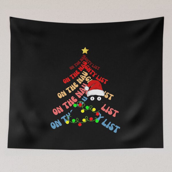Item preview, On the naughty list cat Christmas vintage designs designed and sold by DesignsbyMona.