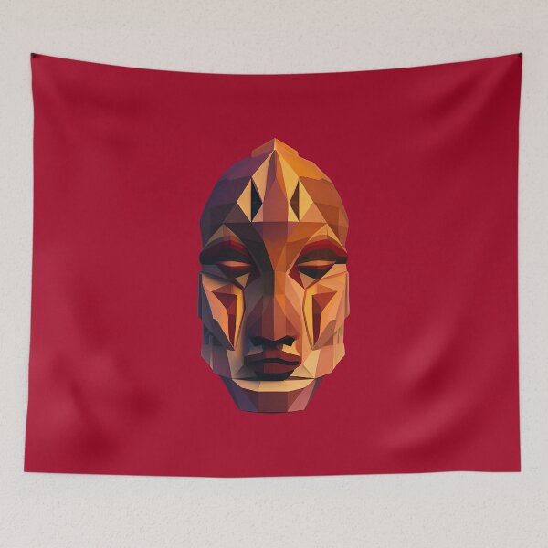 Item preview, Maori Wooden Face designed and sold by PolygonXYZ.