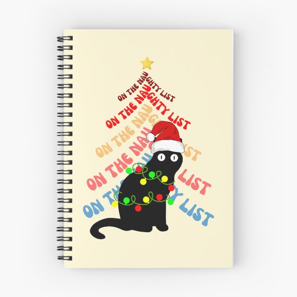 Item preview, On the naughty list cat Christmas vintage designs designed and sold by DesignsbyMona.