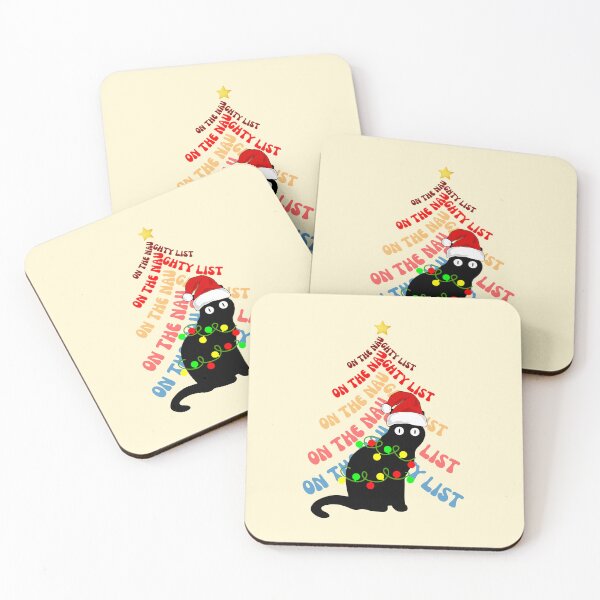 Item preview, On the naughty list cat Christmas vintage designs designed and sold by DesignsbyMona.