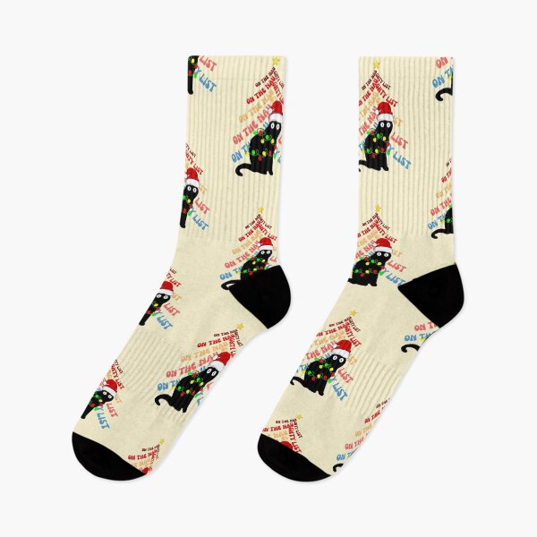 Item preview, On the naughty list cat Christmas vintage designs designed and sold by DesignsbyMona.