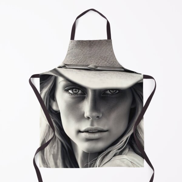 Item preview, Black and white portrait of a cowgirl designed and sold by RK - Shop.