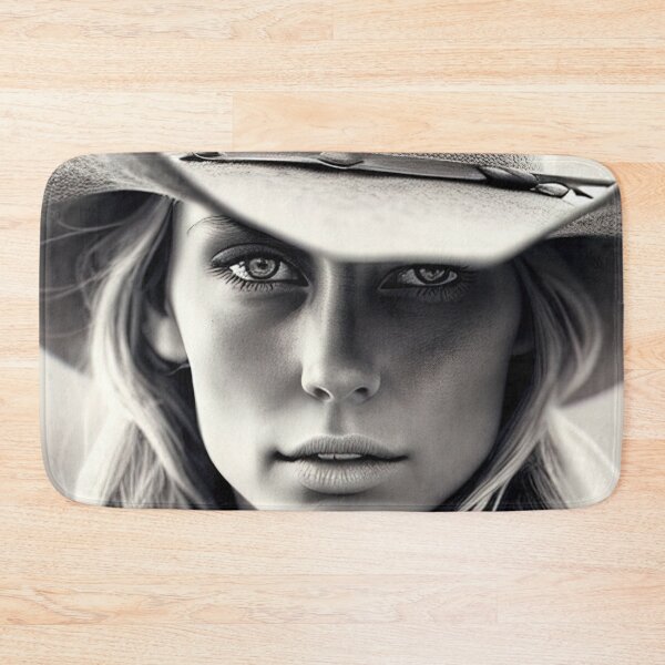 Item preview, Black and white portrait of a cowgirl designed and sold by RK - Shop.