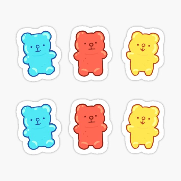 Colourful Gummy Bears set Sticker for Sale by Narukuku